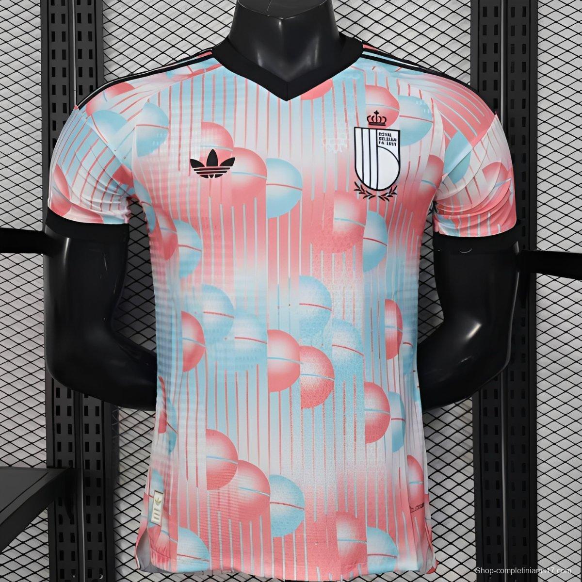 2026 Player Version Belgium Away White Pink Jersey