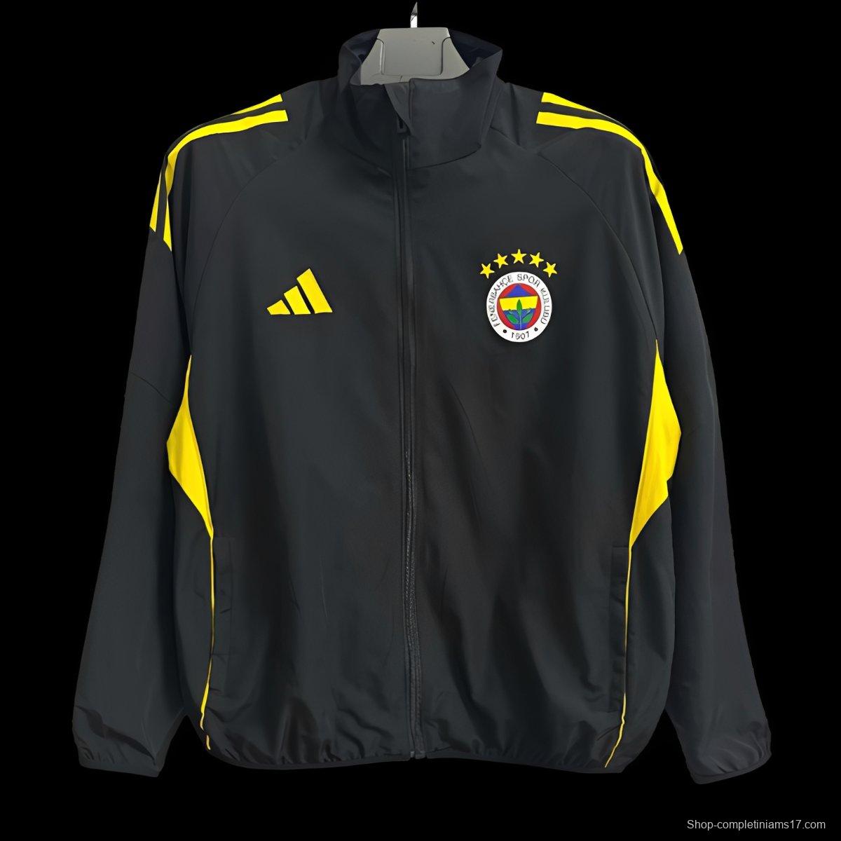 25/26 Fenerbahce Black Full Zipper Windbreaker