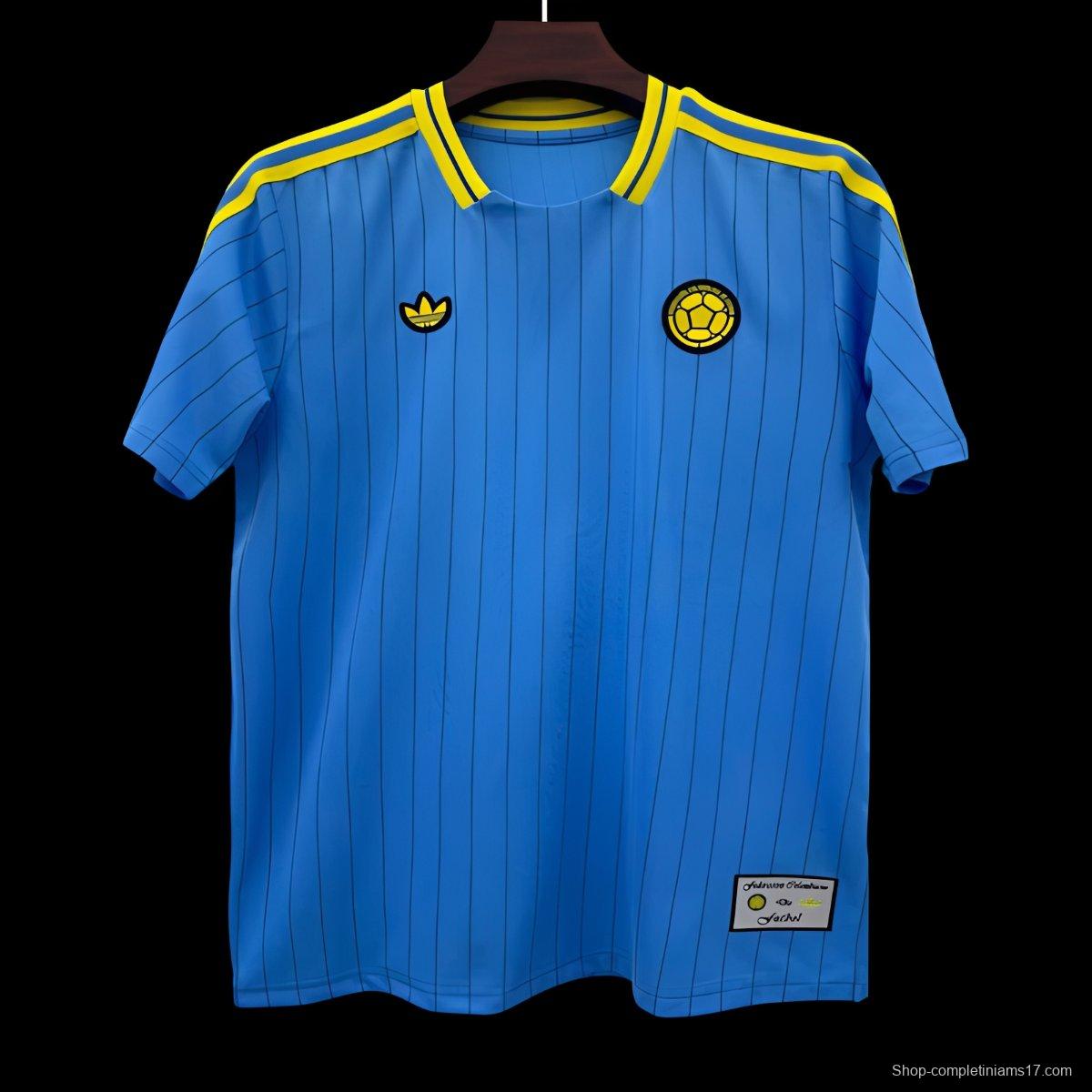 2026 Colombia Adidas Terrace Icons Blue Jersey
