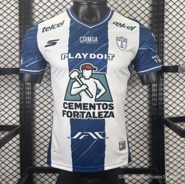Player Version 25/26 CF Pachuca White & Blue Vertical Stripes Home Jersey