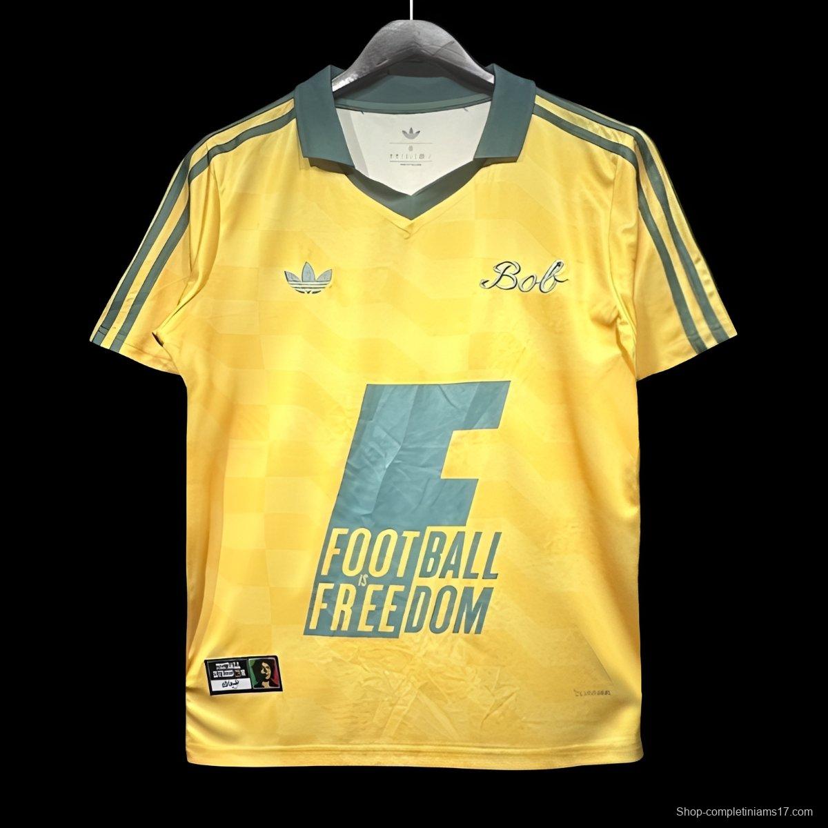 2026 Adidas Bob Marley Originals Yellow Jersey