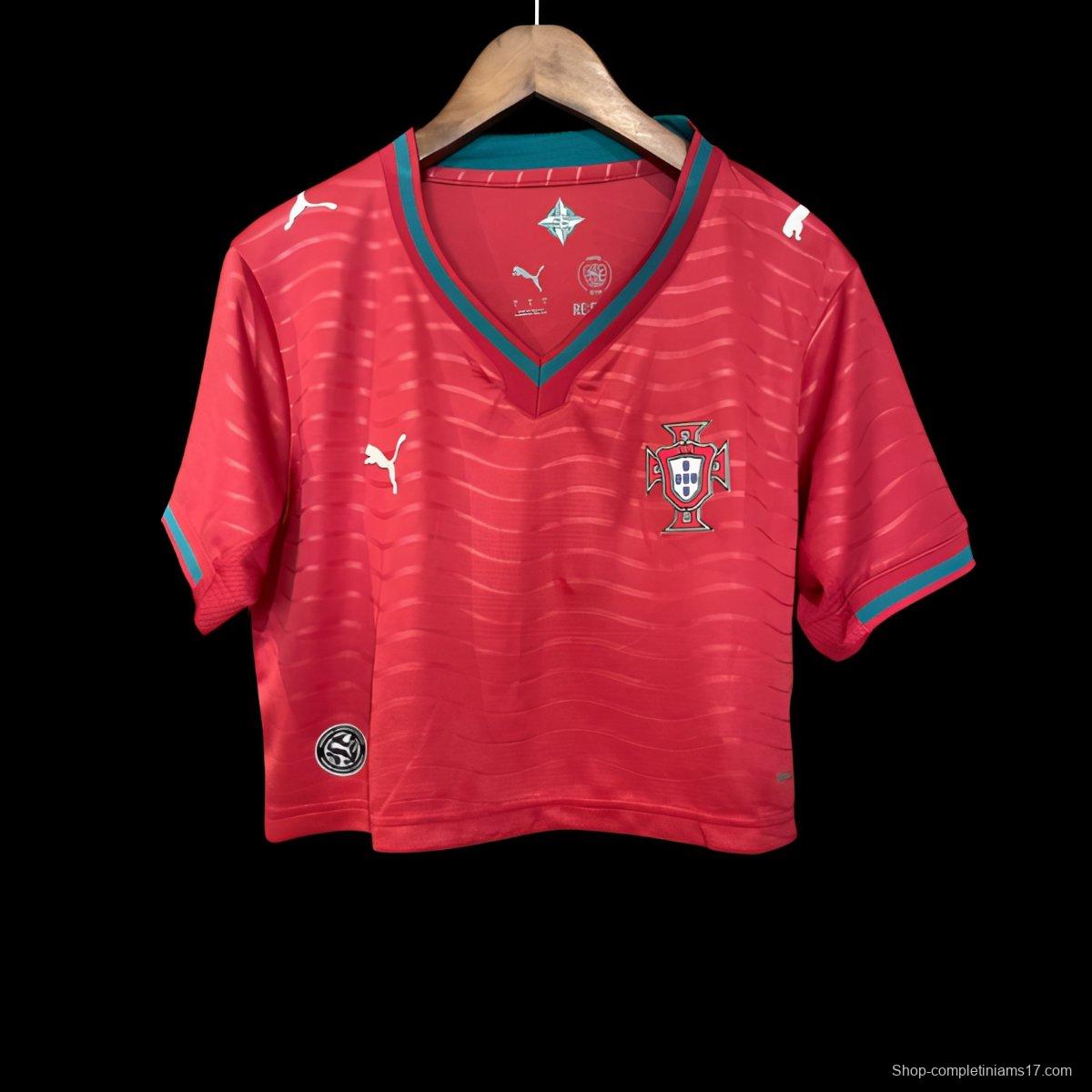 2026 Portugal Home Women Cropped Jersey