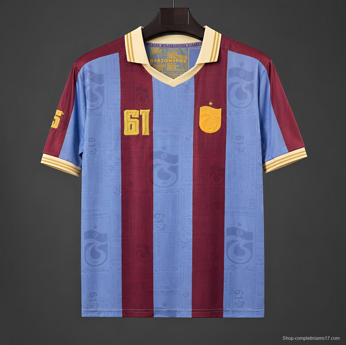 26/27 Trabzonspor Retro-Inspired Taraftar Premium Burgundy Blue Jersey