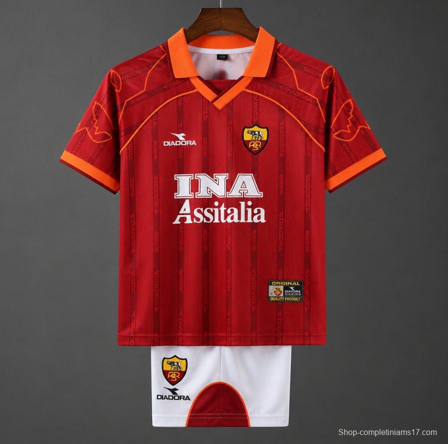 Retro Kids 99/00 Roma Home Jersey