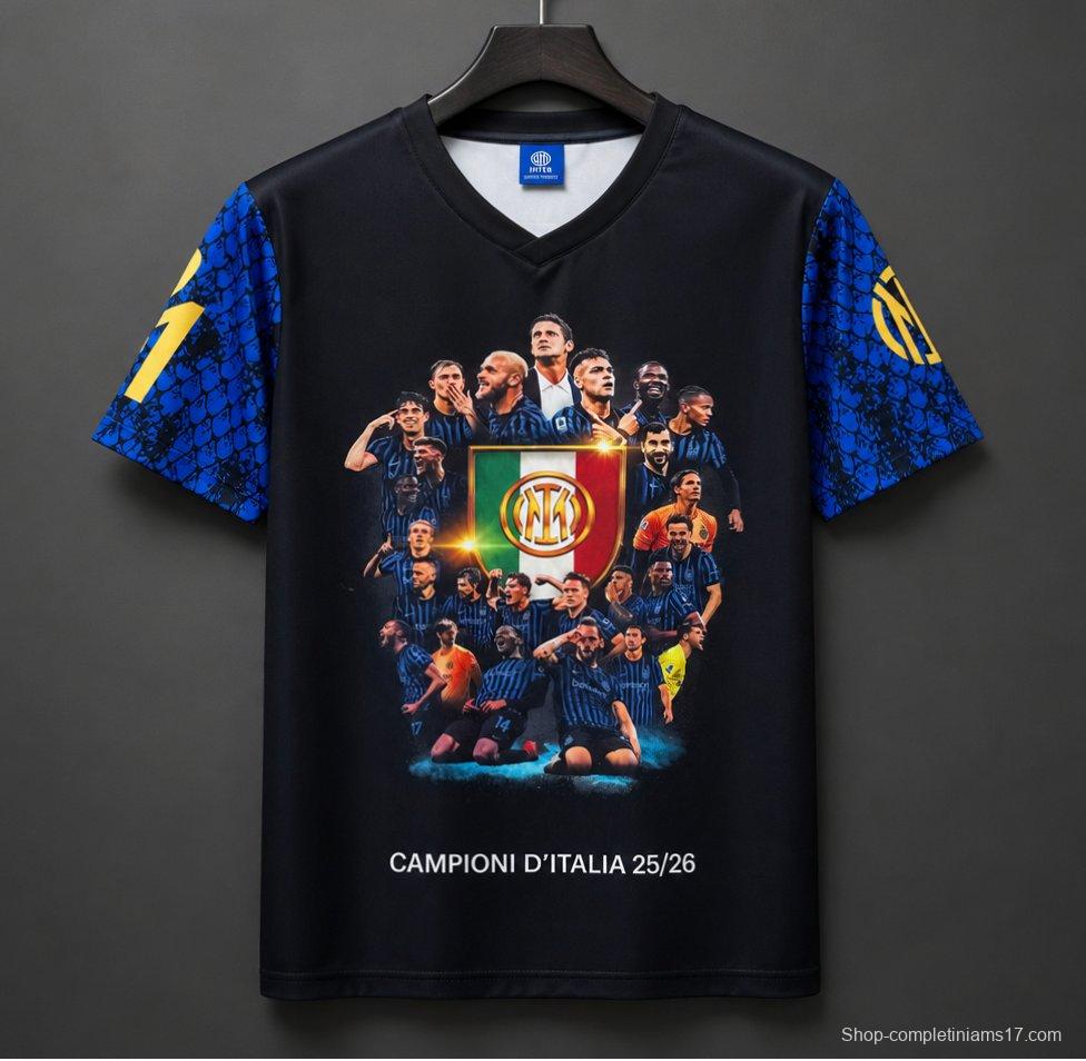 26/27 Inter Milan "Campioni d'Italia 25/26" Black T-shirt