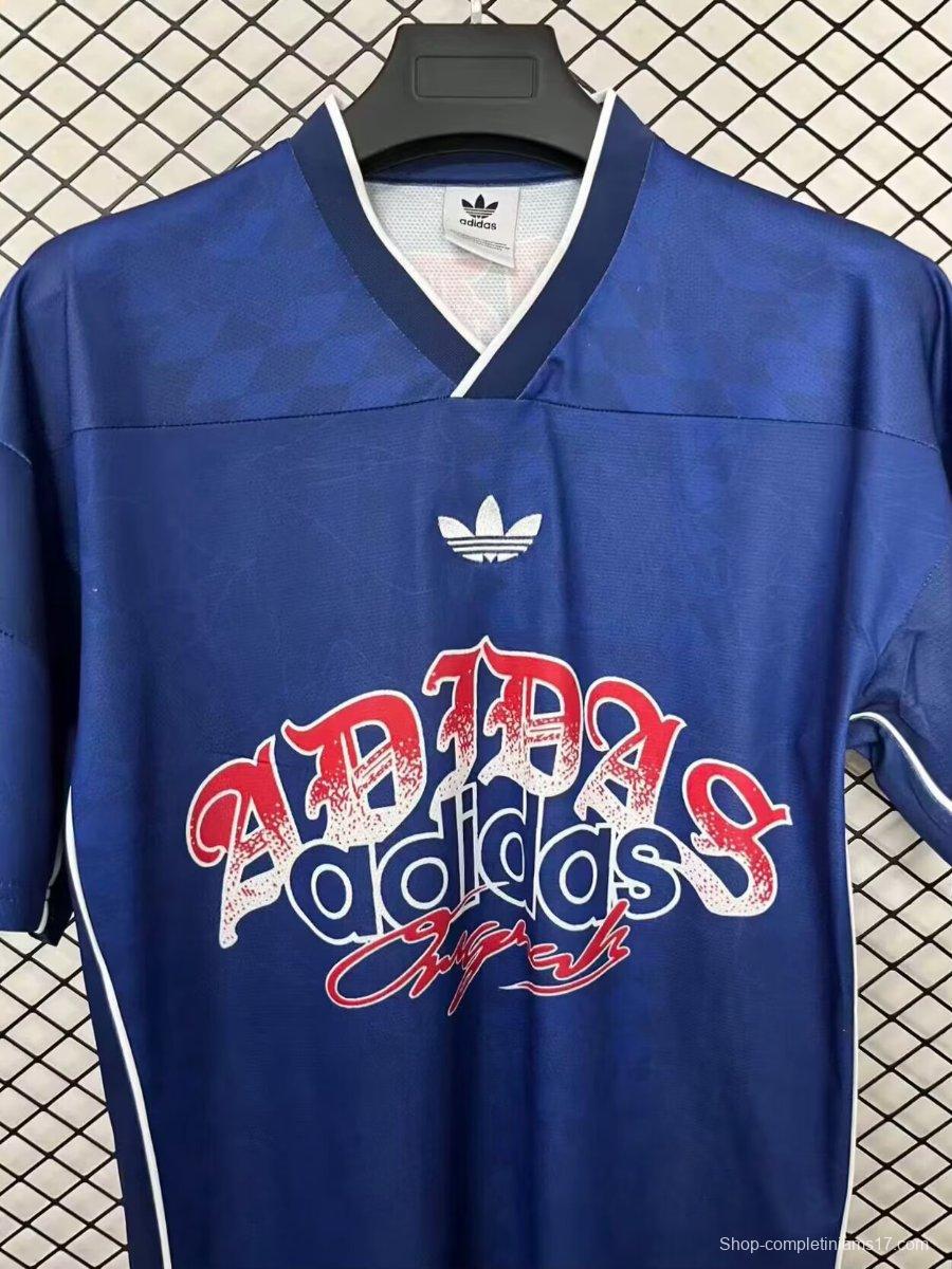 26/27 Adidas Originals Roses Mesh Blue Vintage Style Jersey