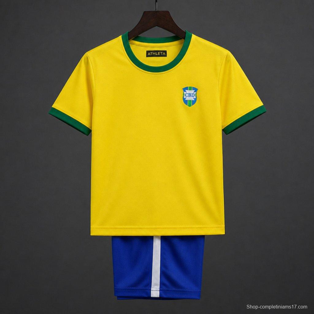 Retro Kids 1970  Brazil Yellow Jersey