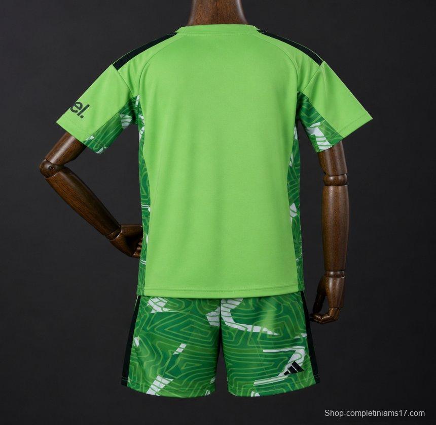 26/27 Kids Arsenal Goalkeeper Neon Green/Dark Green Jersey