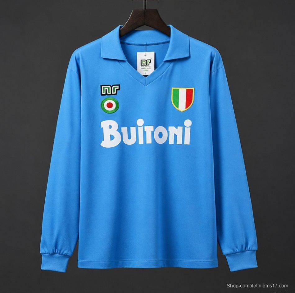 Retro 87/88 SSC Napoli Home Long Sleeve Jersey