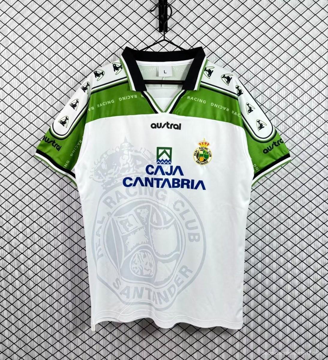 Retro 97/98 Racing Santander Home White Green Jersey