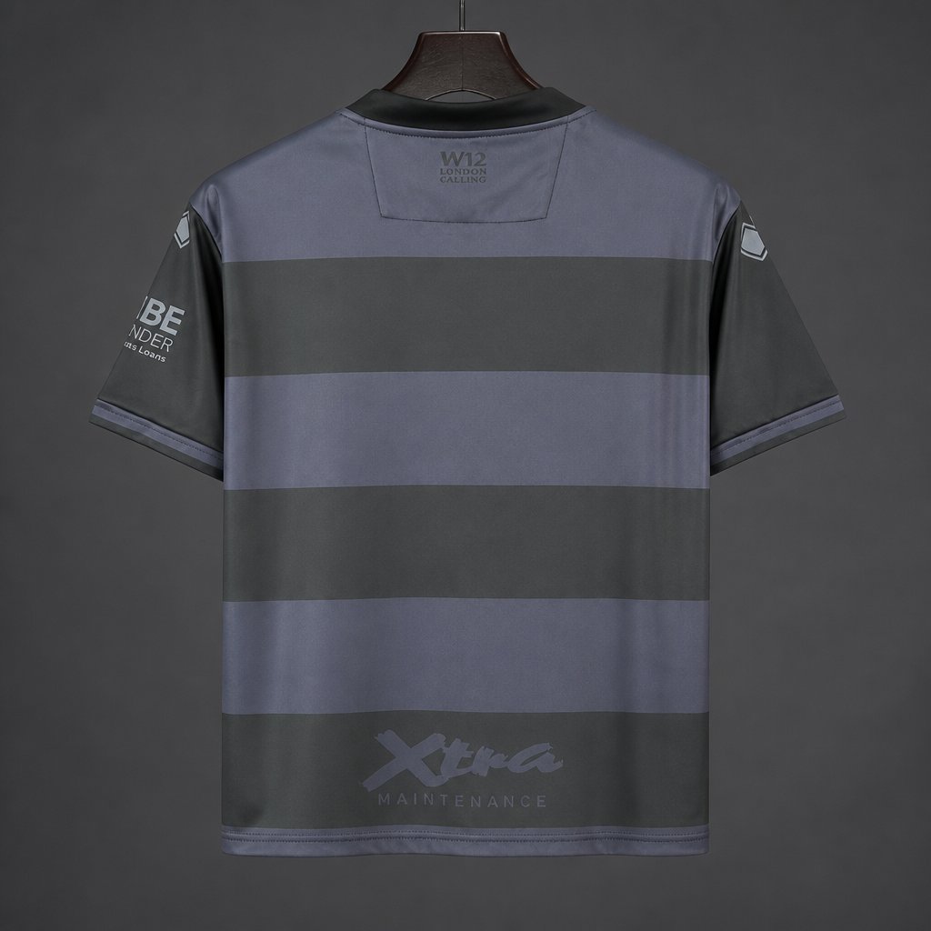 26/27 Queens Park Rangers Black & Dark Grey Stripes Third Jersey