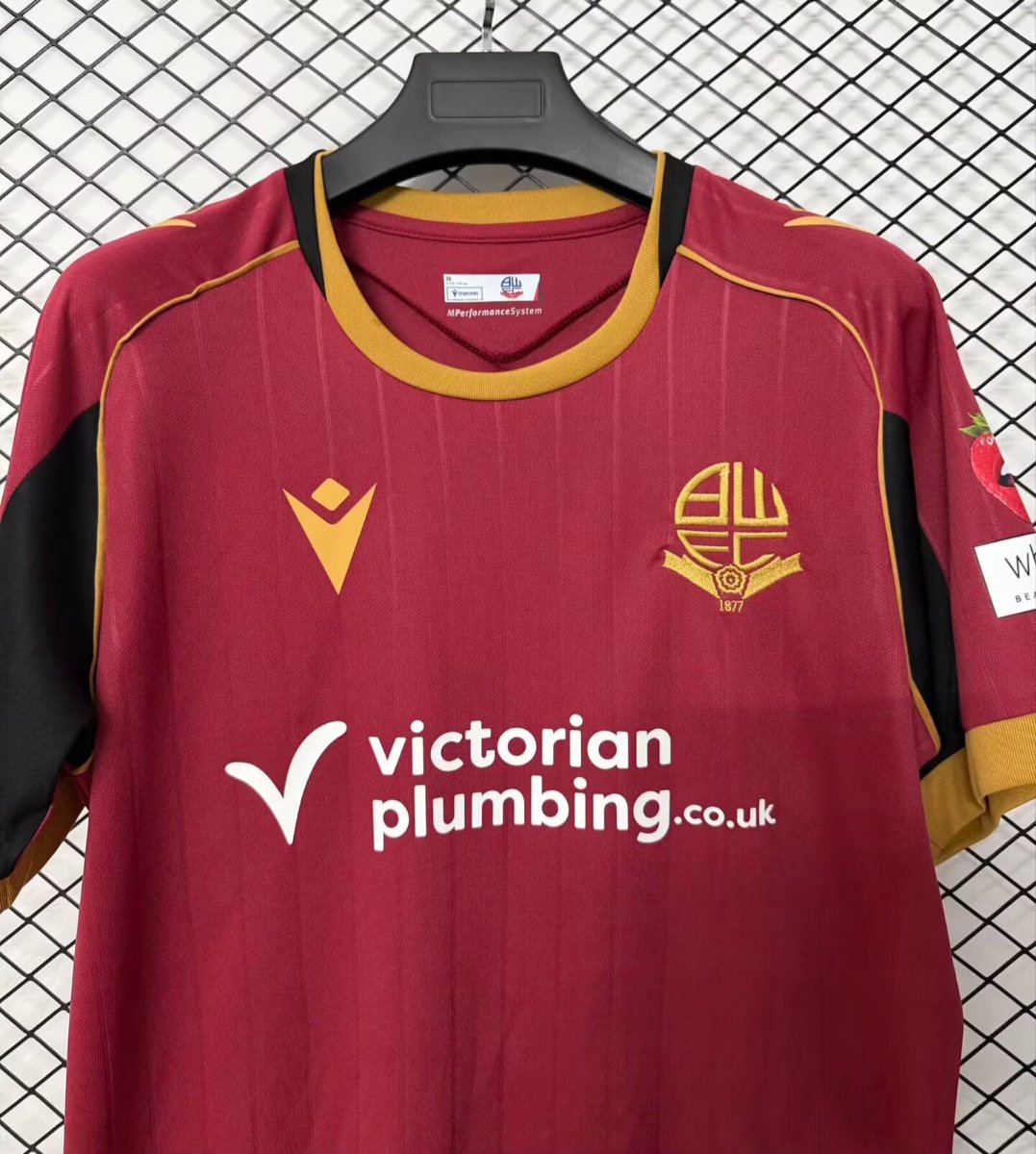 26/27 Bolton Wanderers Away Maroon‑Gold Jersey