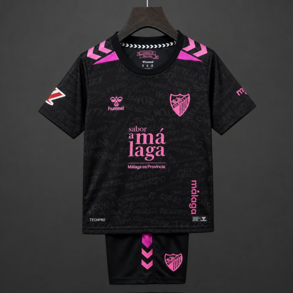 26/27 Kids Málaga CF Away Black/Pink Jersey