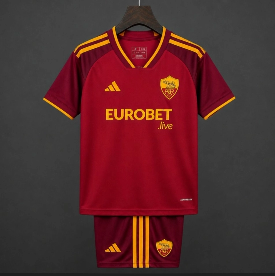 26/27 Kids Roma Home Maroon Kits Jersey