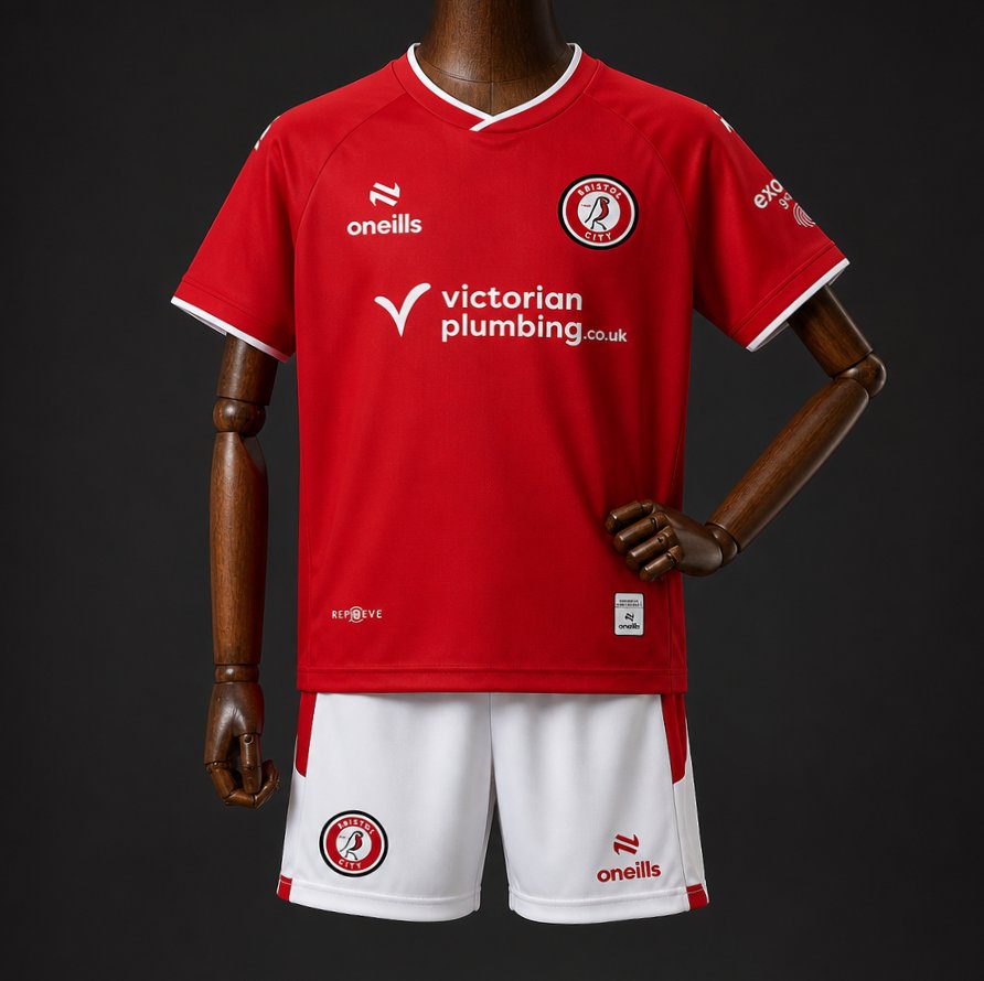 26/27 Kids Bristol City Home  Red Kits Jersey