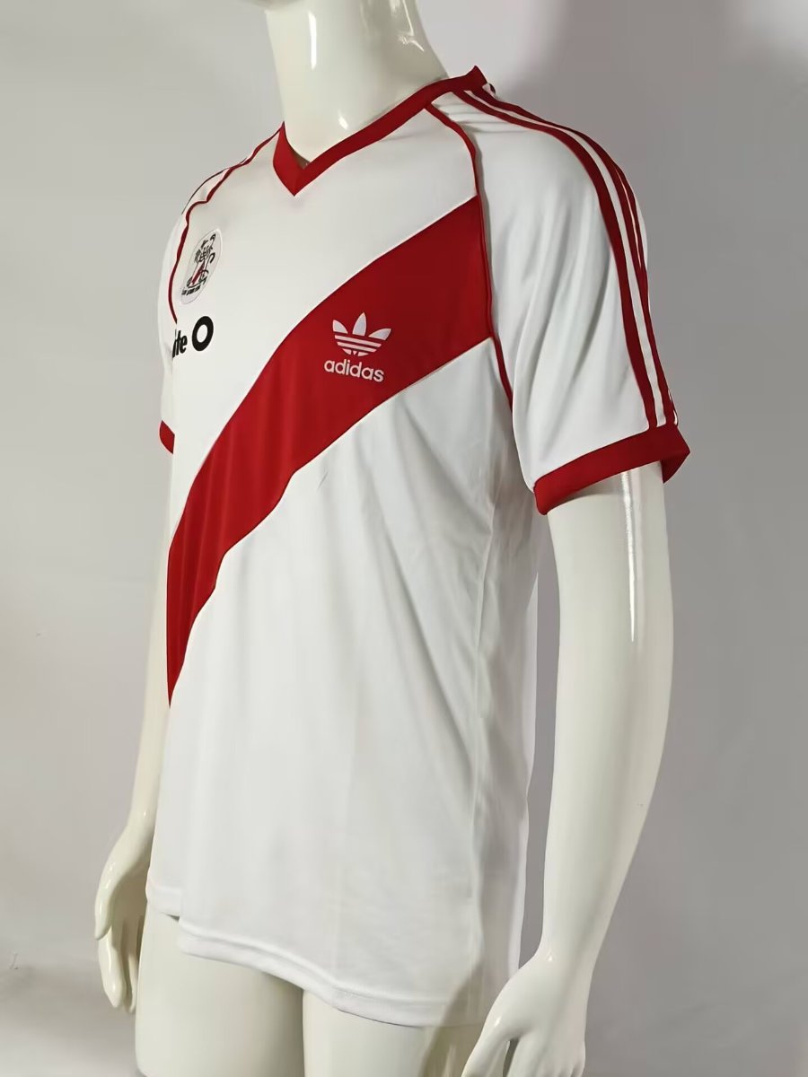 Retro 86/87 River Plate Home White Jersey