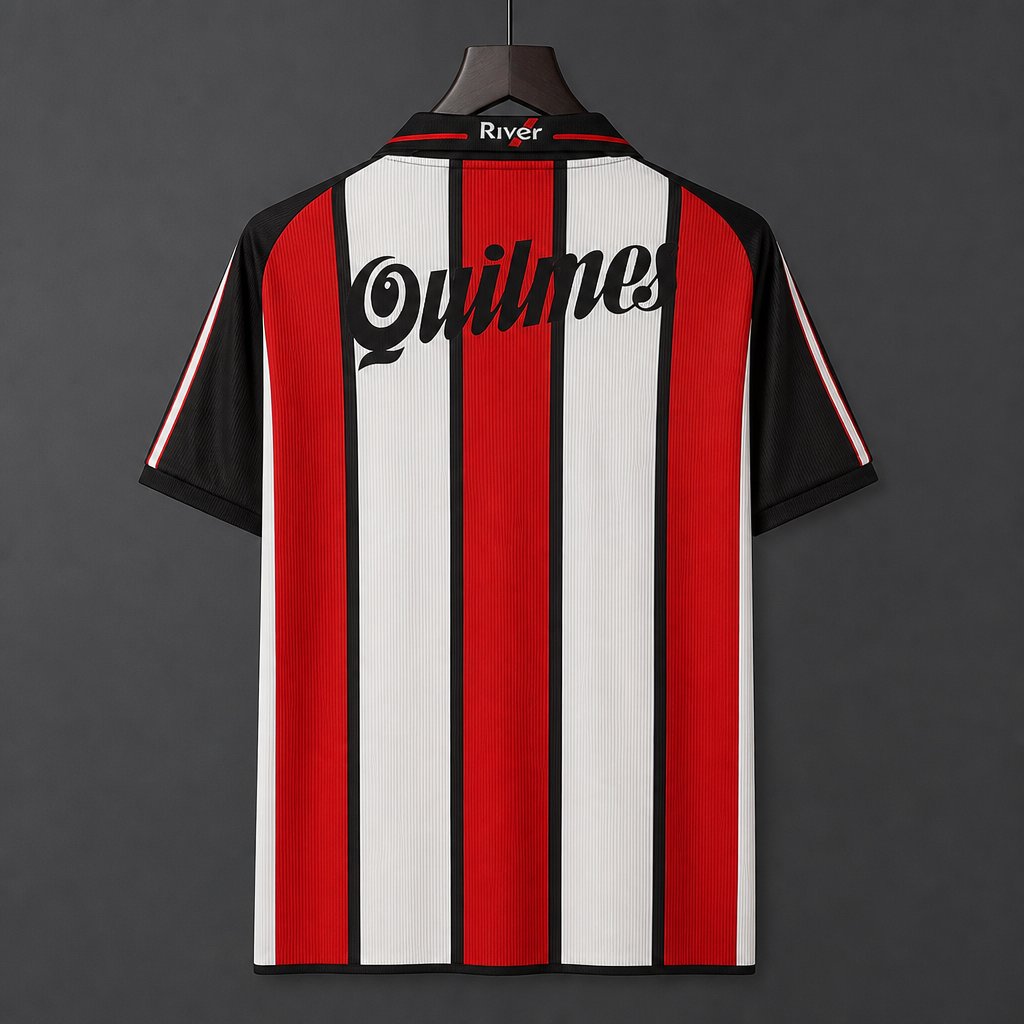 Retro 00/01 River Plate Away Red/White Stripes Jersey